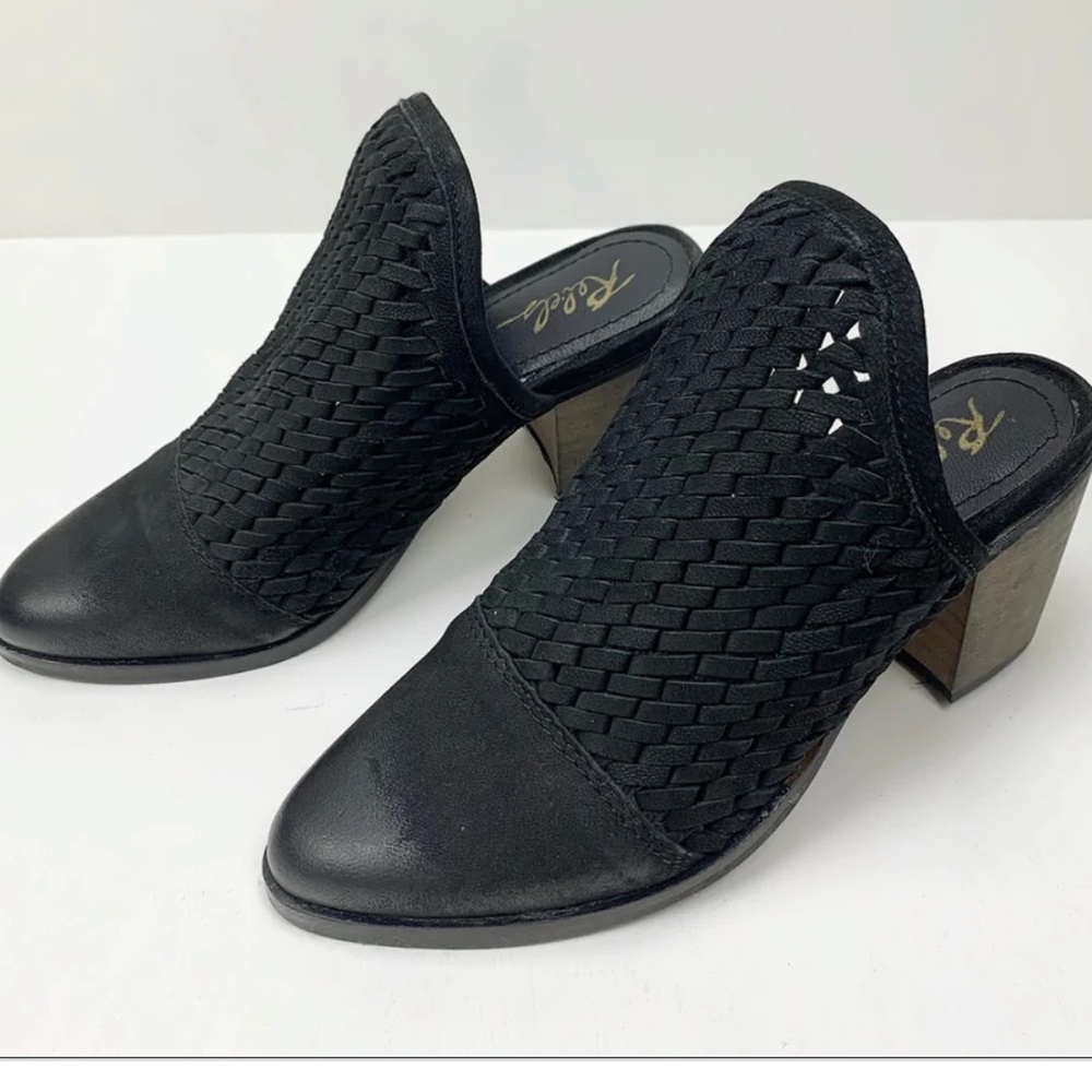 Rebels Mule Size 7 Black Woven Leather Drew Mule